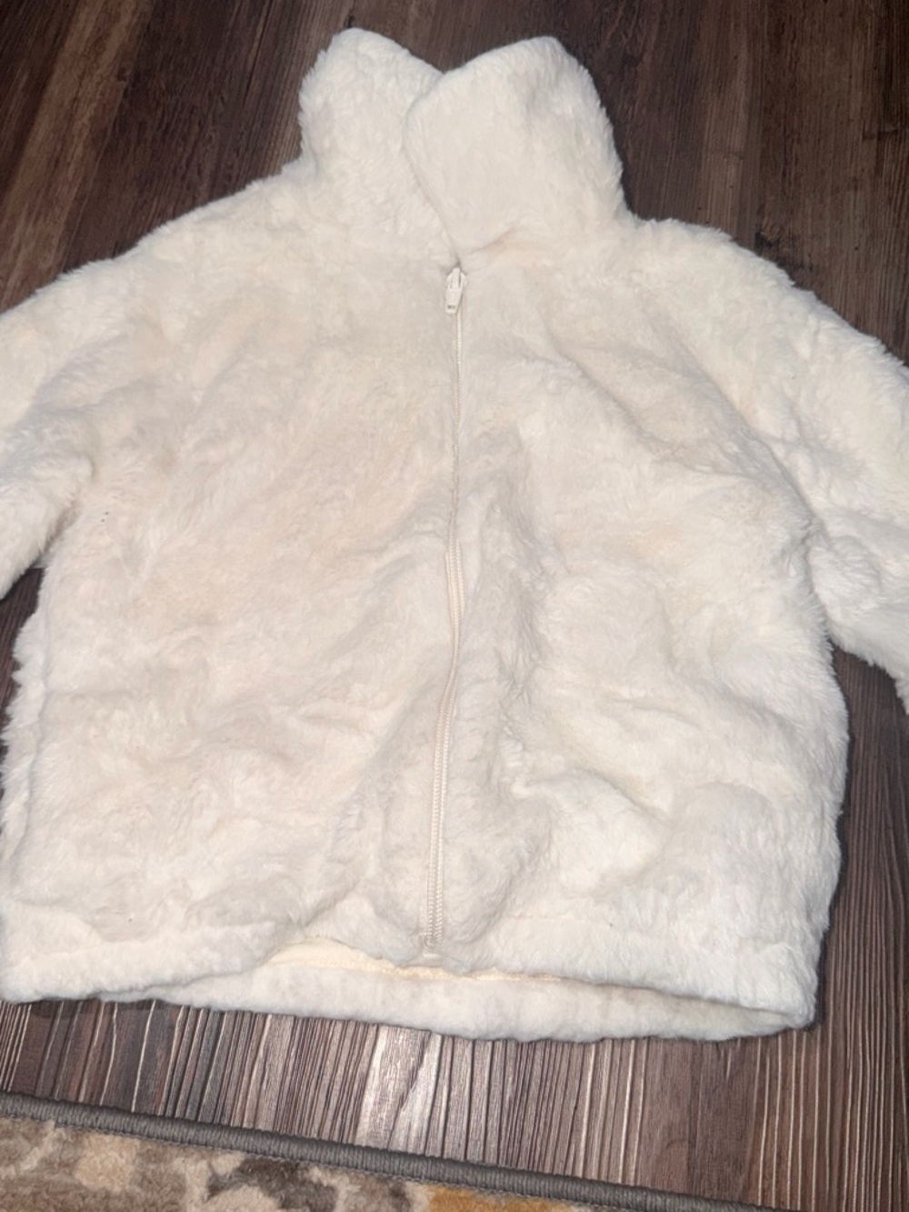 Kids Plush Full-Zip Jacket - Cream